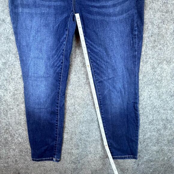 Judy Blue Jeans Womens 14W Blue Dark Wash Denim Cotton High Rise Skinny Fit - Picture 4 of 9